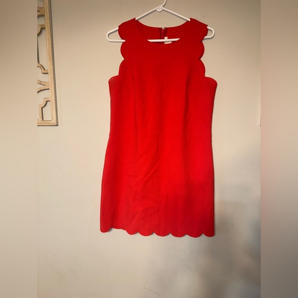 JCREW Scalloped Red Dress - Picture 2 of 10